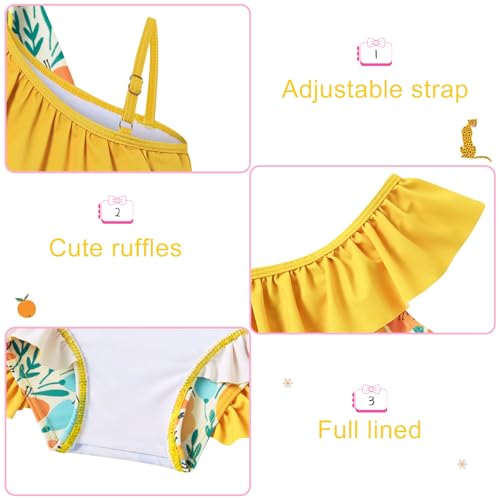 Image of Funnycokid Baby Toddler Girls Swimsuit 4 Piece Bathing Suit Long Sleeve Rash Guard Sets 12 Months-7 Years
