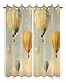 Vintage Hot Air Balloon Outdoor Curtains for Patio Waterproof, Windproof Privacy Curtains with Weighted Bottom, Modern Balloon Floating Outside Drapes for Picnic Garage Backyard Cabana 54