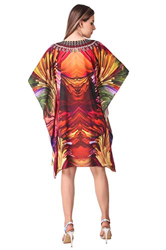Image of RAVI RAJORIA Georgette Digital Printed Beach Wear Kaftan Blue Free Size R800 | Multi Color 2