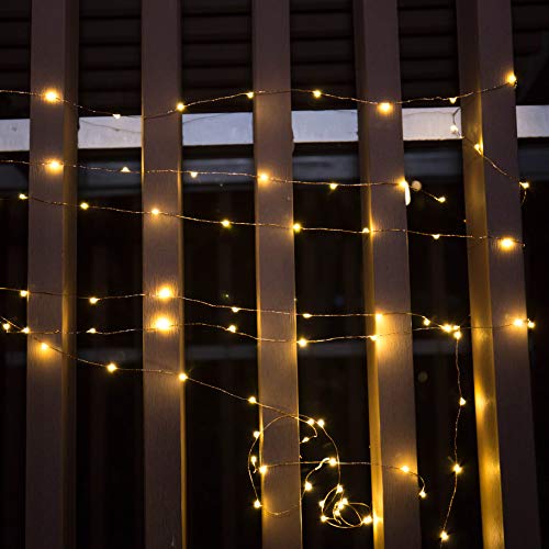 LTETTES 10 Meter 100 Led USB Powered Waterproof Copper Wire Warm White Led Fairy String Lights for Home Bedroom Decorations Lights. Wedding, Diwali, Christmas Tree Lights
