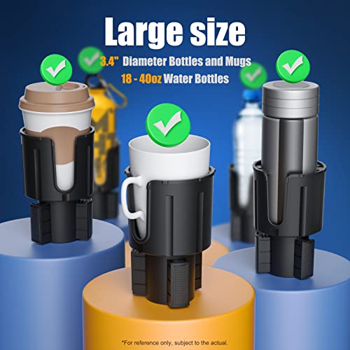 Car Cup Holder Expander With Offset Adjustable Base, Compatible With Yeti 20/36/40Oz, Hydro Flasks 32/40Oz, Fits Most Cup Holder, Diameter Bottles In 3.4"-4"(2Pcs) #TOP1