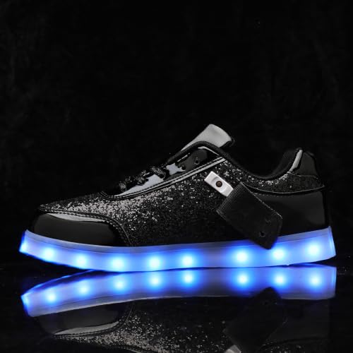 Image of SANYES LED Light Up Shoes for Women Men, Low-Top USB Rechargeable Glowing Sneakers, Luminous Dancing Shoes for Party Sports