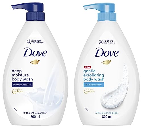 Image of Dove Gentle Exfoliating Nourishing Body Wash 800 Ml & Deeply Nourishing Body Wash 800 Ml