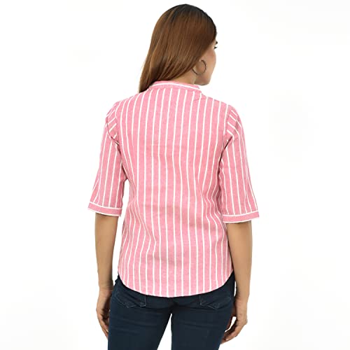 Image of Women /Girls Cotton Stripe Regular Fit Shirts Pack of 2