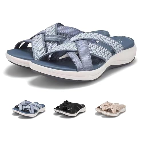 Comfortable Arch Support Sandals Summer Walking Width Slipper Womens Recovery Orthopedic Sandals Casual Breathable Comfy Sandals Slippers with Plantar Fasciitis