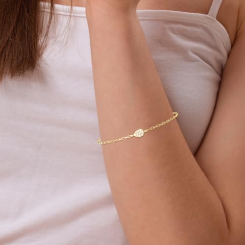 TimeLess Classics 14K White and Yellow Gold Natural Diamond Link Bracelet for Women, Comes with Secure Lobster Clasp and Pave Setting, A True Friendship Day Gift (J-K Color, I2-I3 Clarity)3