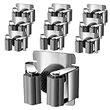 S.fields.inc モップホルダー 壁掛け ステンレス 10個 モップクリップ ほうきホルダー 浴室 穴あけ不要