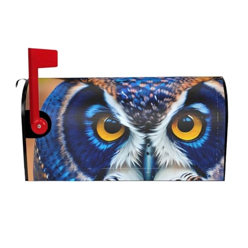 Custodia magnetica per cassetta delle lettere, motivo: gufo blu