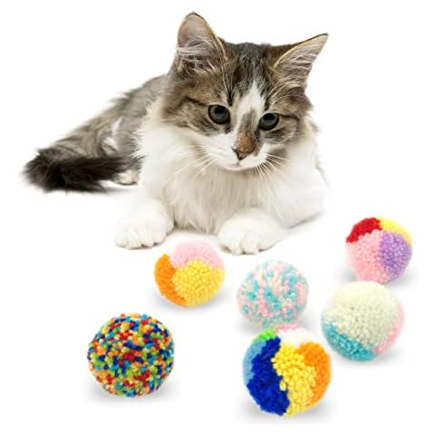 Andiker 6Pcs Colourful Cat Ball Toys Cover