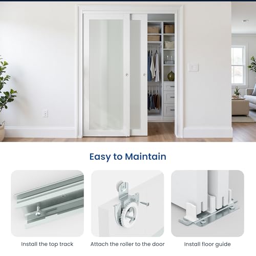 Image of Sliding Closet Door for 48 inch x 80 inch Opening, White