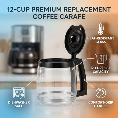 Jarra de café de vidrio de borosilicato de alta resistencia para cafeteras de 12 tazas 3