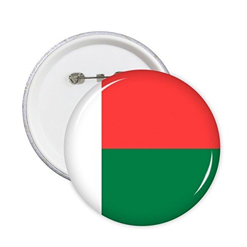 Badge Madagascar lot de 5 broches rondes 3cm motif drapeau africain