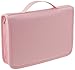Psalm 96:13 Flower Bible Cover for Women, Zippered, with Handle, Canvas, Pink, Large