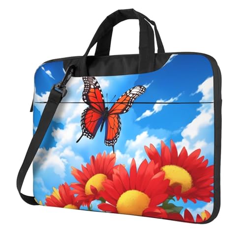 Maletín para portátil 15.6 pulgadas impermeable rojo floral miniatura 1