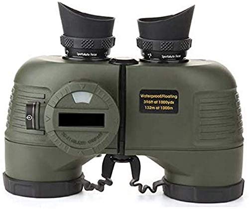 Binoculares marinos 7x50 impermeables con brújula verde miniatura 1