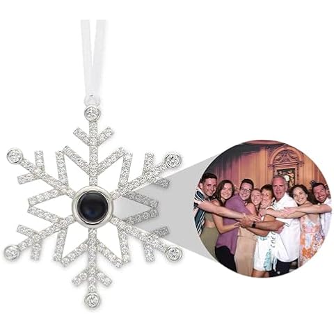 ZOROSY Custom Family Photo Hanging Ornaments, Personalized Memorial Photo Projection Ornaments, Snowflake Ornament, Christmas Ornaments，Gifts for Family Cover