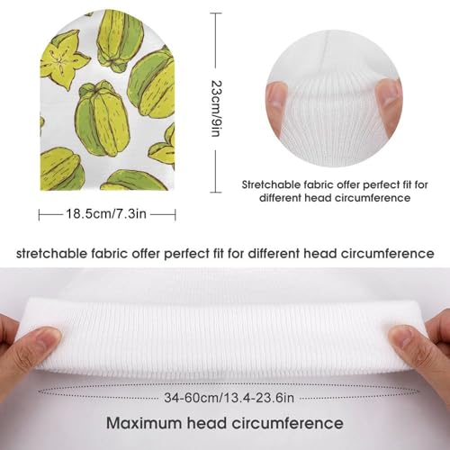 Cute Star Fruit Pattern Kids Beanie Hat for for Girls Boys Children Cap Winter Knitted Chemo Cancer Headwear Accessories Gifts Decoration Black2