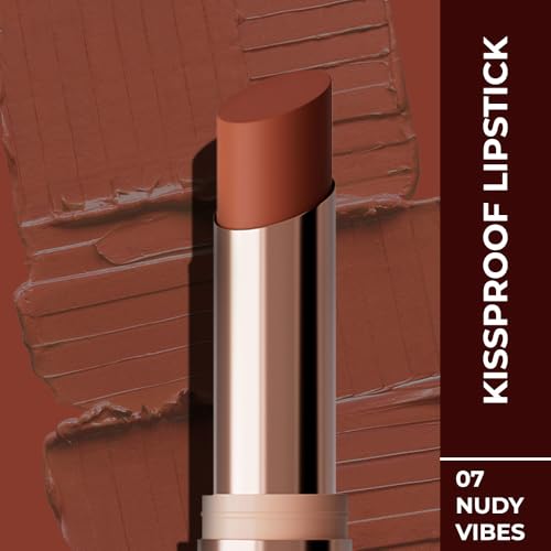 Image of Colorbar Kissproof Lipstick | Nudy Vibes Red | Lightweight Matte Texture | Vegan & Cruelty Free | Paraben, Mineral Oil & Sulphate Free | Long-Lasting Lip Makeup (3.7 g)