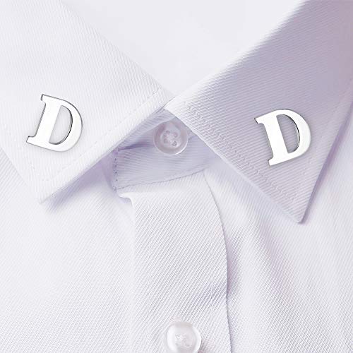 Image of HONEY BEAR Initial Alphabet Letter Lapel Pins Collar Badge Brooches for Mens /Womens Shirt Dress Decoration Silver
