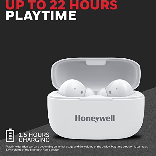 Image of Honeywell Suono P3000 Truly Wireless Earbuds, Bluetooth V5.0, 22 hrs of Playtime with 1.5 hrs of Charging, Dynamic 10mm*2 Drivers, 300 mAh Battery, IPX4 Water Resistance, Voice Assistant Enabled