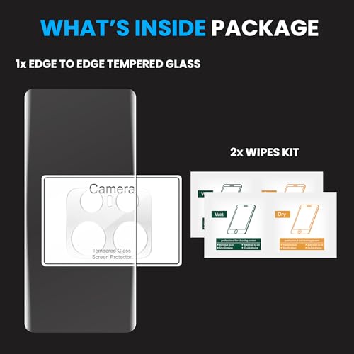 Image of FIRST MART HD+ UV Tempered Glass Camera Lens Compatible for Motorola Moto Edge 50 Pro 5G (6.7 Inch) With White Camera lances Guard & Installation Kit | Edge-To-Edge Protector Coverage | White