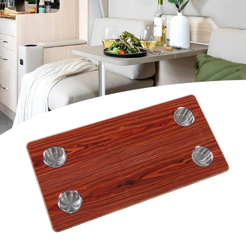 Mesa para RV de 31,5x15,75 pulgadas con panel de escritorio rectangular y portavasos 2