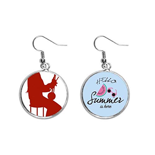 Pendientes de sandía Erhu chino accesorios de lóbulo para verano