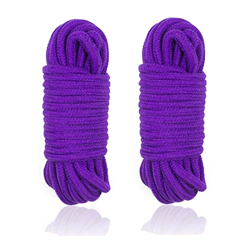 Cuerda de algodón suave de 10 m, juego de 2 unidades, cuerda de jardín púrpura, multiusos, duradera, larga, trenzada, de macramé, algodón, trenzado, cuerda de colores Cover