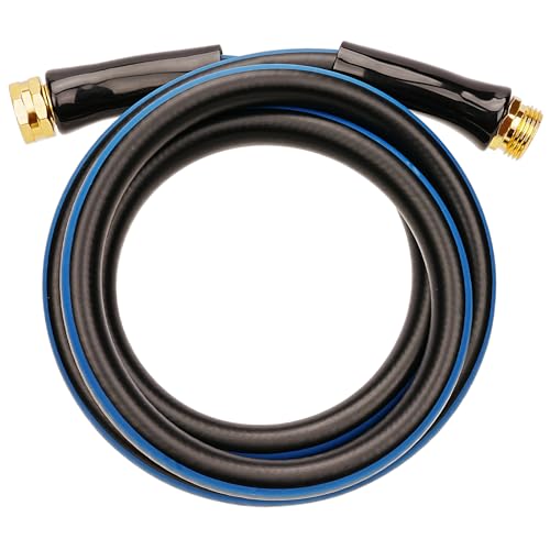 SheeChung Garden Hose 12ft x 5/8 Water Hose for Hose Reel Faucet Lightweight Leak Free Flexible Leader Hose Rubber Hose with Male to Female Fittings 3/4GHT