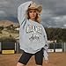 Kelxjia Western Sweatshirts For Women Oversized Cowgirl Pullover Graphic Country Sweatshirt Vintage Rodeo Long Sleeve Shirts(Light Gray,M)