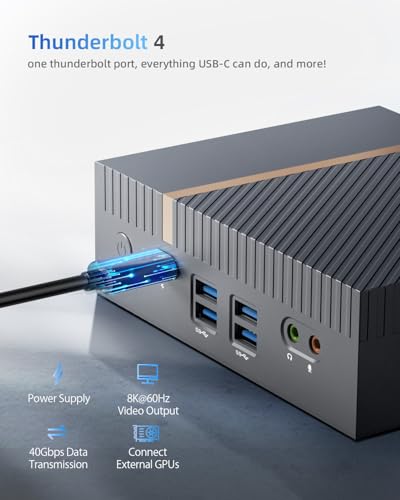 Image of Mini Gaming PC, Intel Cere i9 13900H(Beat i9 12900HK /7840HS /6800H) 32GB DDR5 RAM 1TB SSD(5.4GHz), Mini Computers with Thunderbolt 4 /Dual 2.5G LAN /8K Quad Screen Display, Mini PC for Office Business