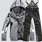 Herren Skibekleidung Anzug Warme Skibekleidung Jacke Und Hose Winddichte Wasserdichte Jacke Ski Snowboardhose Outdoor Warme Kleidung,C,S