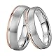 DOOSTI Paar Ringe für Damen Herren Partnerring Edelstahl Bicolor Silber Rosegold ohne/mit Zirkonia Ehering Trauring Freundschaftsring Hochzeit Ringe Frau Mann (Herrenring, 64 (20.4))