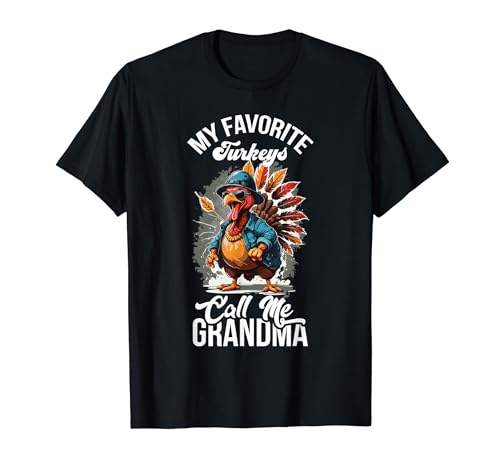 Turquía Grandma Funny Thanksgiving Gobble Gobble Turkey Face Camiseta