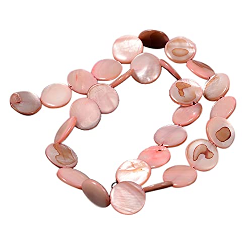 Cheriswelry About 25pcs 14mm Flat Round Shell Beads Disc Coin Natural Mother of Pearl Shell Spacers Bead Charms for Jewellery Making Pink Dyed - Image 2