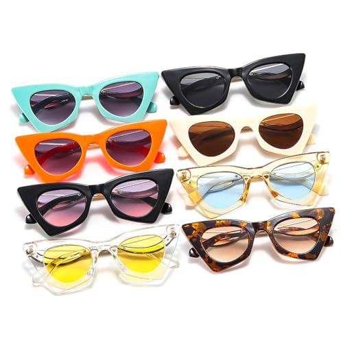 Lunettes de soleil cat eye rétro colorées uv400 pour hommes et femmes tendance
