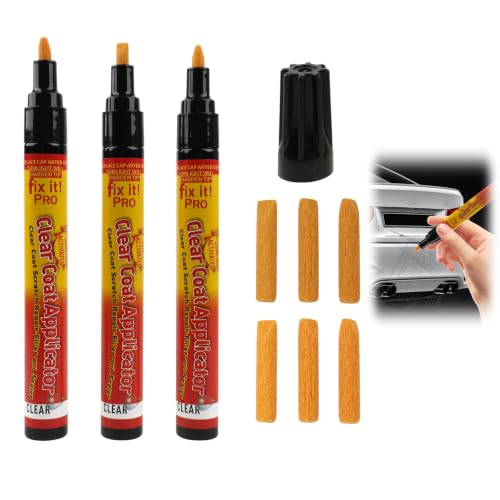 3 Pièces Stylo Efface Rayures Voiture, Stylo Réparation Peinture Carrosserie, Applicateur Transparent pour Micro Rayures Éraflures, Anti Rayure pour Toutes Voitures et Véhicules, Efficace et Durable