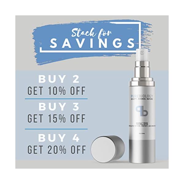 Pure-Biology-Total-Eye-Cream-with-Hyaluronic-Acid-Baobab-Oil-Anti-Aging-Complexes-to-Reduce-Dark-Circles-Puffiness-Under-Eye-Bags-Wrinkles-Fine-Lines-for-Men-Women Total Under Eye Cream for Wrinkles | Caffeine Eye Cream Anti Aging Moisturizer and Avocado Oil Eye Wrinkle Cream with Baobab Oil Hyaluronic Acid and Vitamin E | Hydrating Eye Cream for Men and Women