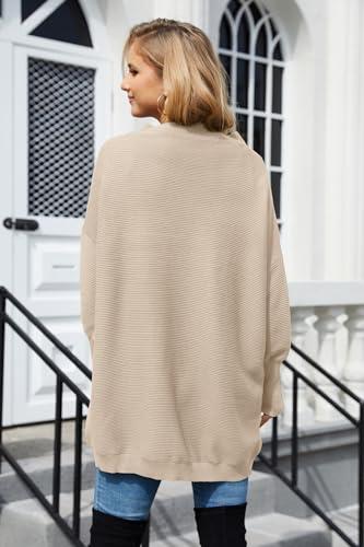 Women's Oversized Turtleneck Sweaters Tunic Batwing Dress Long Casual Wear No-Pilling Knit Pullover Tops3