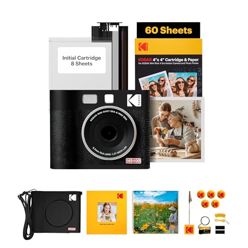 KODAK Mini Shot 4 ERA 4PASS 2-in-1 �`�F�L�J�������X�}�z�v�����^�[(4x4") (�J���� + 68����+�M�t�g�Z�b�g, �u���b�N)