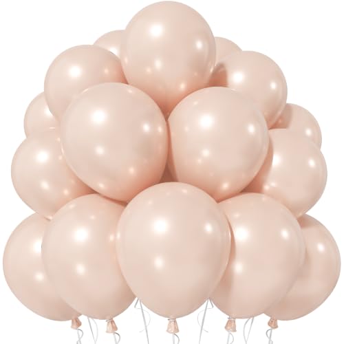 Image of Jobkoo Pearl Nude Balloons 12 Inch, Beige Apricot Neutral Latex Balloon