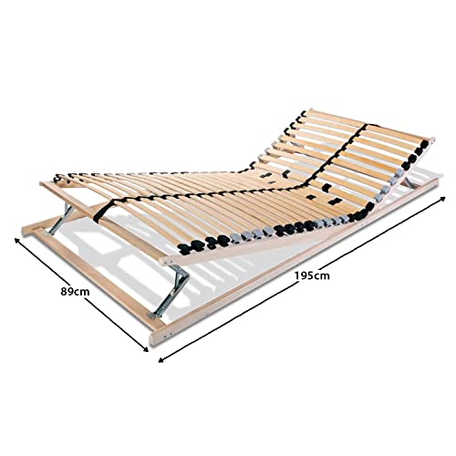 7 Zonen Lattenrost Ergo KF Kopf- und Fußteil verstellbar mit 28 Leisten, stabilisierendes Mittelband, Härtegradverstellung 90 x 200 cm – Bild 6