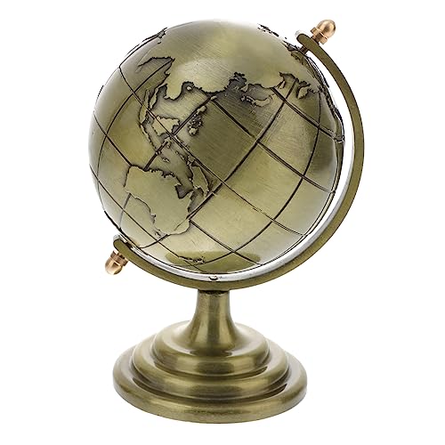 JOINPAYA Globe Rotating Decor Rotating Globe Adornment Iron Material for Modern Home Office Decor