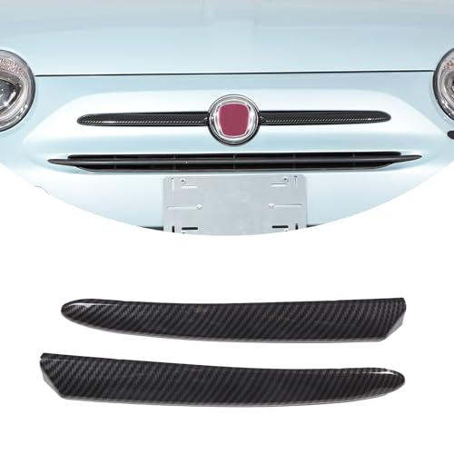 Logotipo frontal para Fiat 500 en elegante acabado de fibra de carbono negra