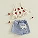 Afunbaby Baby Girl Summer Clothes Solid Heart Ruffle Tank Tops Dress Shorts 2Pcs Princess Fashion Toddler Outfit Sets (Apricot, 12-18 Months)
