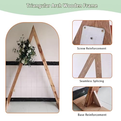Arco de boda de madera triangular (130x150 cm) para decorar ceremonias rústicas 6