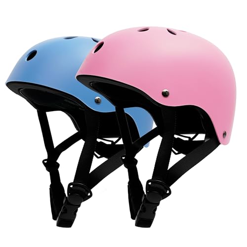 Kids Bike Helmet 2 Pack, Adjustable Toddler Helmet for Age 3-8 Boys Girls, Multi-Sport Helmet for Skateboard Roller Skateing Bicycle Scooter Blance Bike