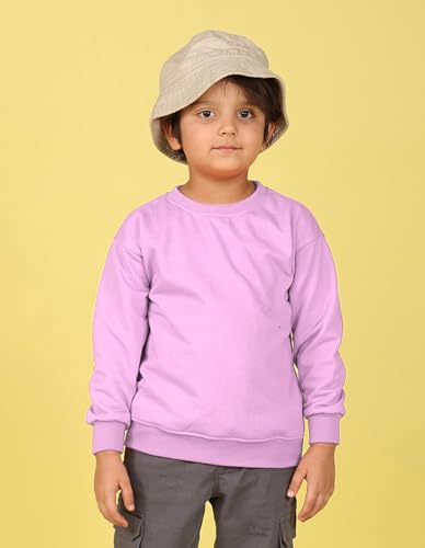 Image of Nusyl Boy's Black Solid Crew /Round Neck Sweatshirt |Skin Friendly Full Sleeve Sweatshirt|Drop Shoulder Oversized Sweatshirt | Round Neck Sweatshirt Oversized Fit Long Sleeves |