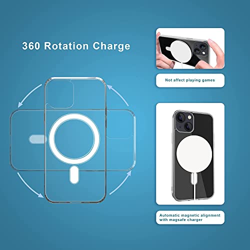 Image of MIDOS Silicone Back Cover Compatible With iPhone 14 Plus Ultra Thin Anti Fall. Anti-Scratch Transparent Cover Support Magsafe Charger For-iPhone 14 Plus (2022) 6.7