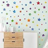 ★ Versand aus Deutschland. WandSticker4U®- 67x Aquarell Bunte Sterne zum Kleben I Wandtattoo Sterne Kinderzimmer Aufkleber Kinder I Wandsticker Sternenhimmel selbstklebend I Deko für Wand und Möbel Mädchen & Junge